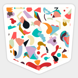 Pocket- abstract dreaming animal shapes Sticker